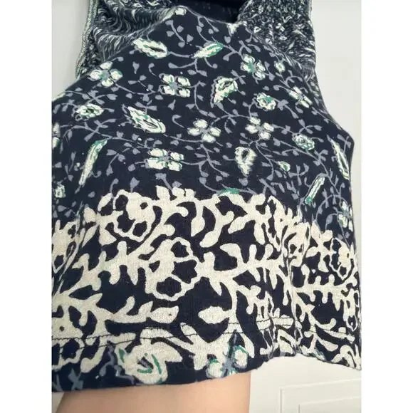 Lucky Brand, Size 3X, Navy Floral Paisley Sleeveless Top, Embroidered, EUC - Picture 2 of 8